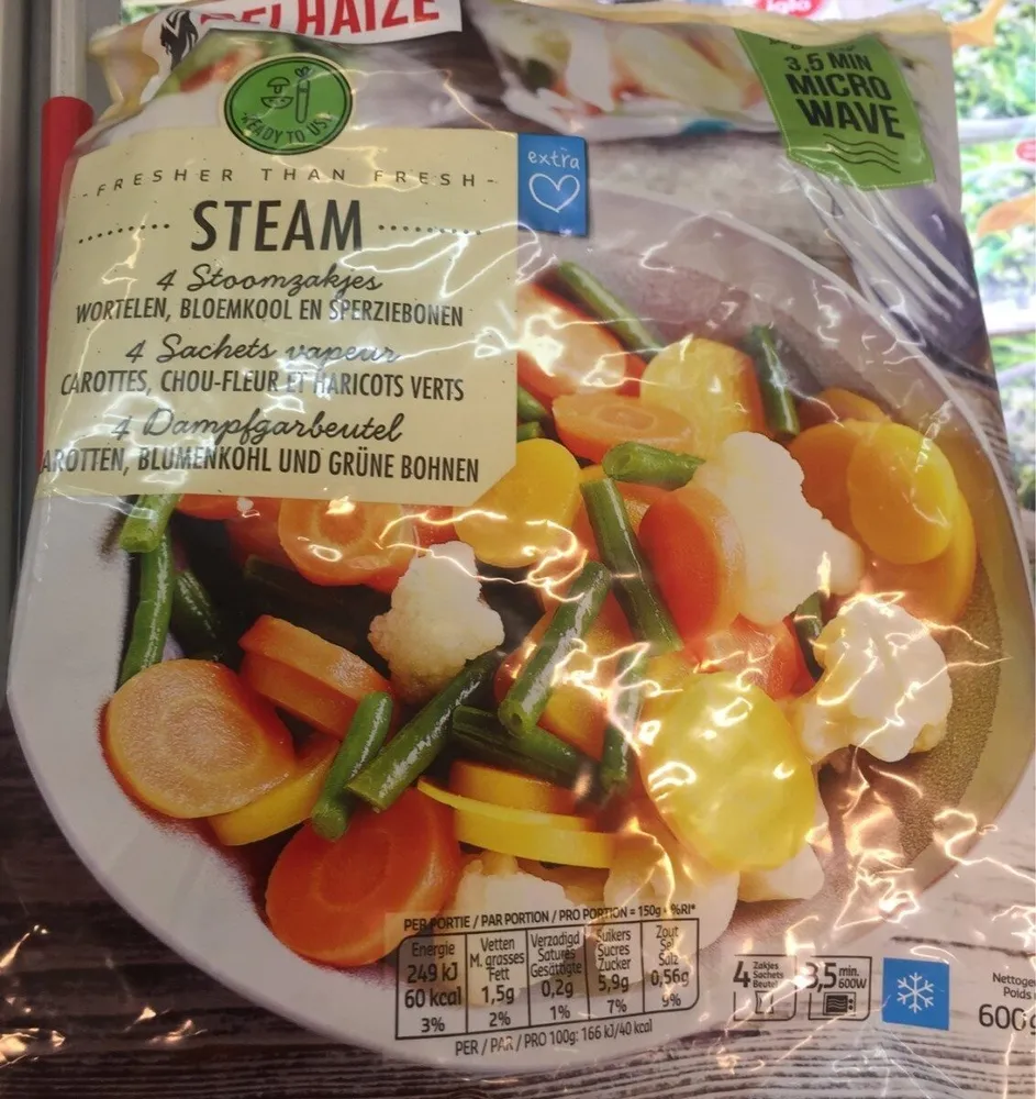Steam 4 sachets carottes, chou-fleur et haricots verts