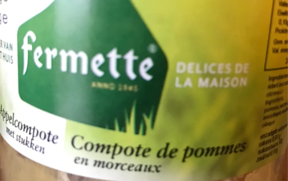 Compote de pommes en morceaux