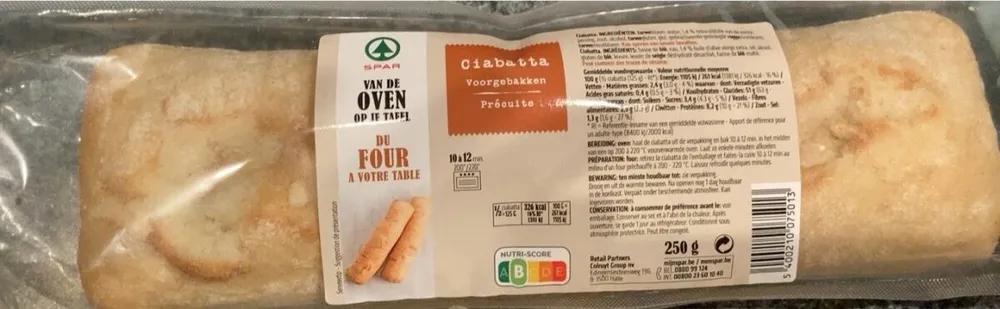 Ciabatta précuite