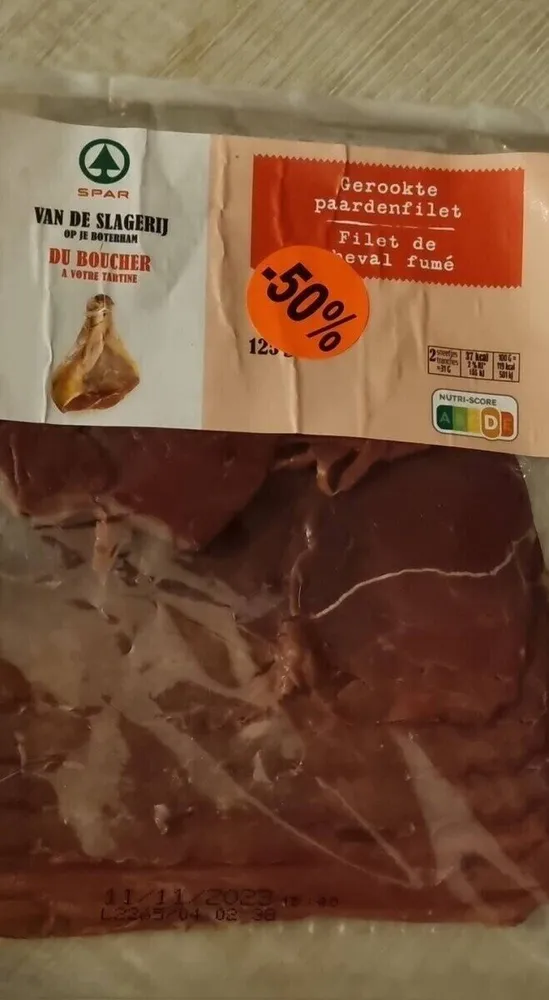 Filet de cheval fumé