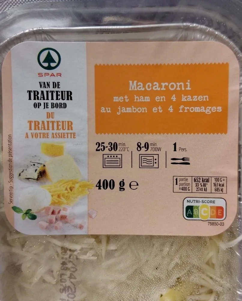 Macaroni au jambon et 4 fromages