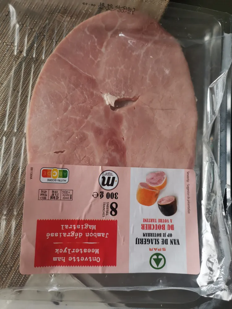 Jambon cuit supérieur dégraissé