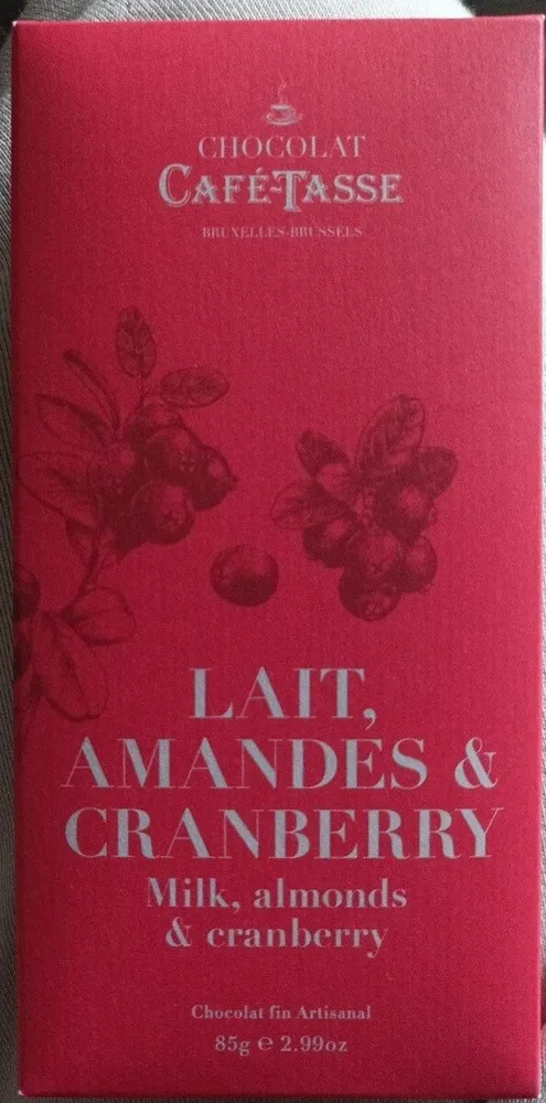 Chocolat Lait Amandes et Cranberry
