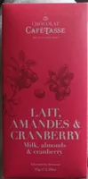Chocolat Lait Amandes et Cranberry