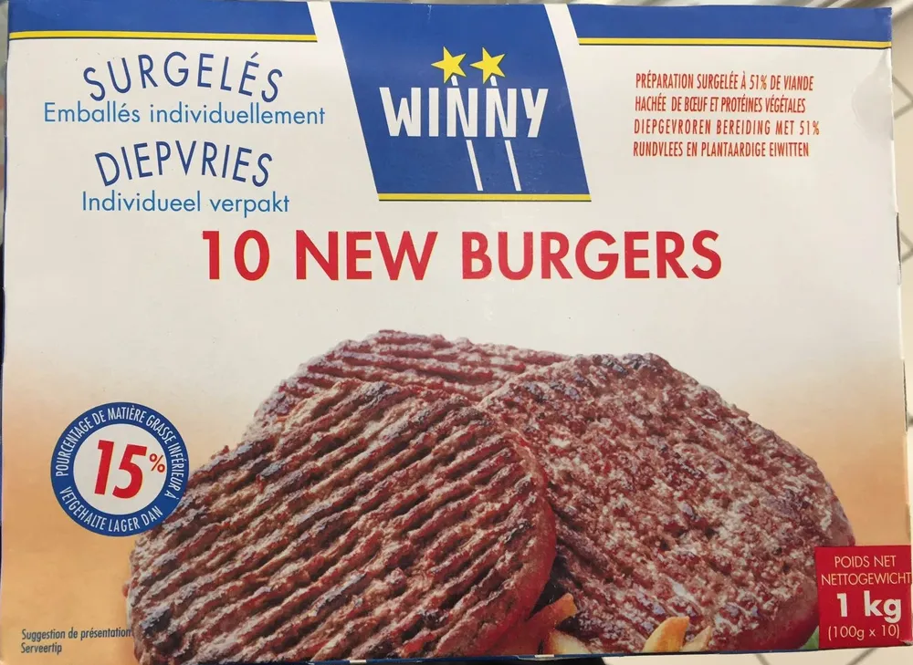 10 New Burgers surgelés