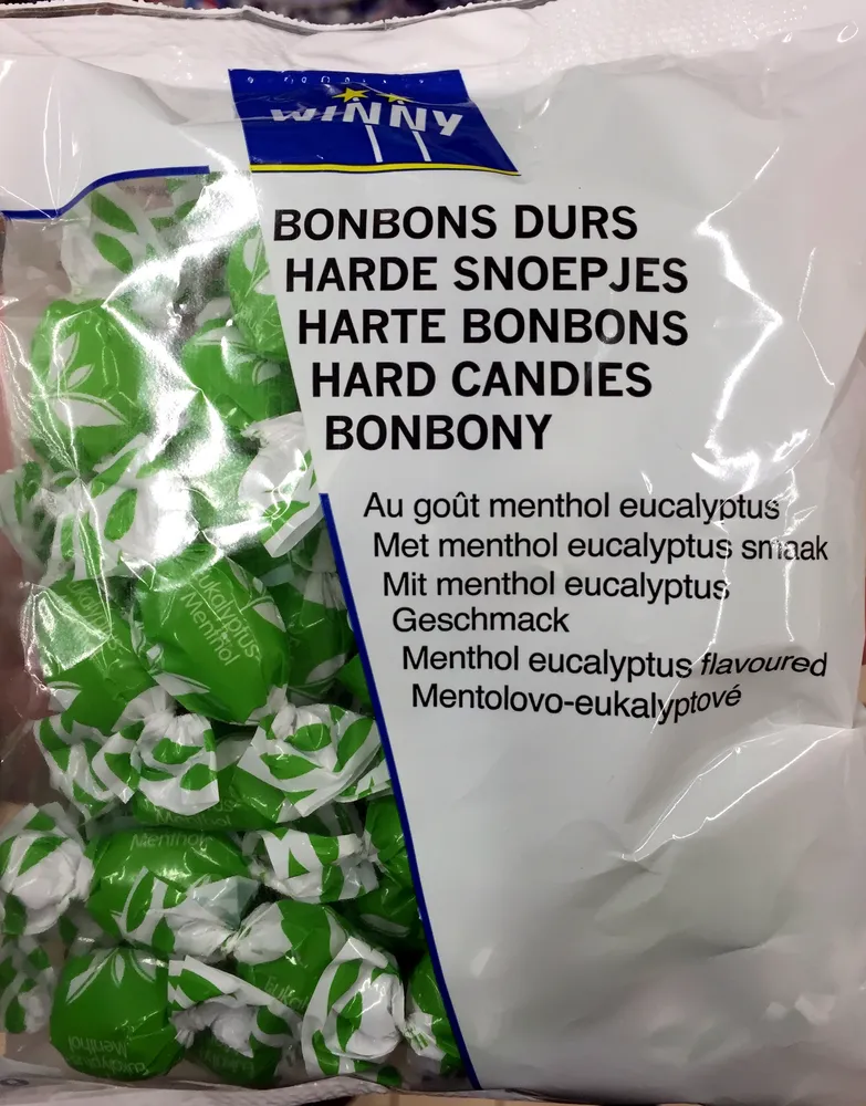 Bonbons durs au goût menthol eucalyptus
