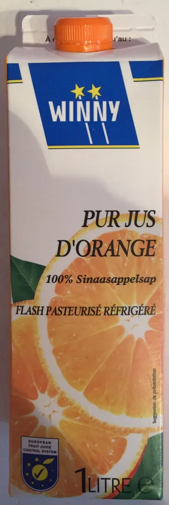 Pur jus d'orange flash pasteurisé réfrigéré