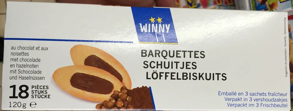 Barquettes au chocolat et aux noisettes