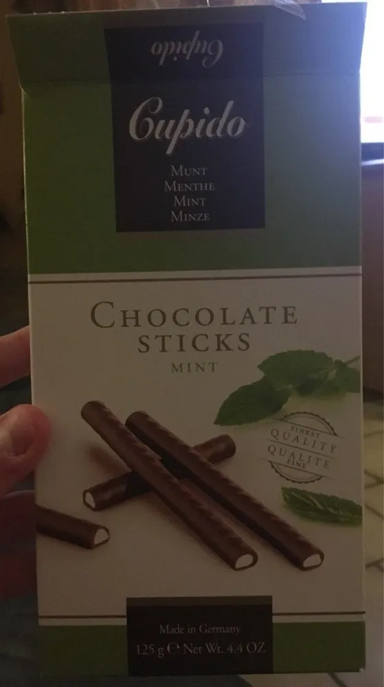 Cupido Chocolate Sticks Menthe 12X125G
