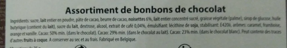 Assortiments de bonbons de chocolat