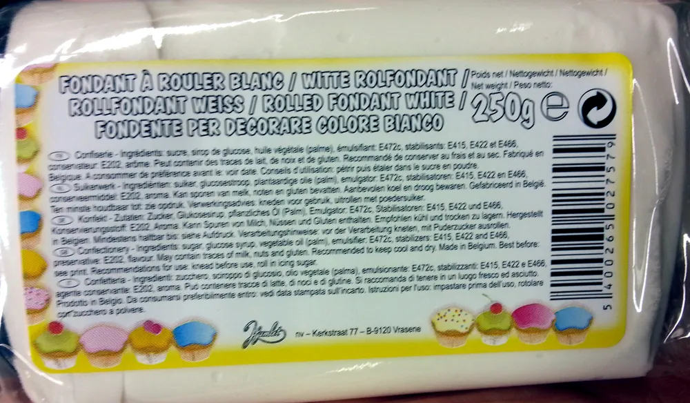 Fondant à rouler blanc