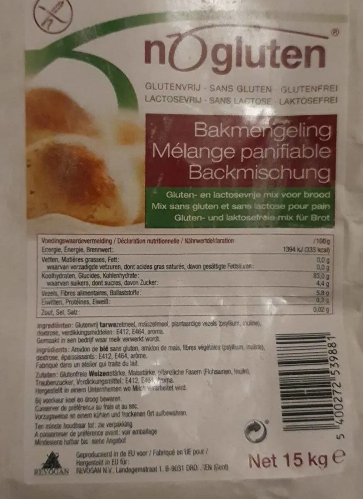 Mélange panifiable nogluten