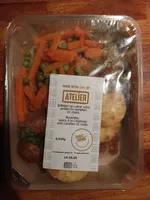 Boulettes sauce à la liégeoise pois carottes et rostis
