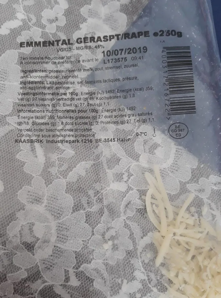 Emmental rapé