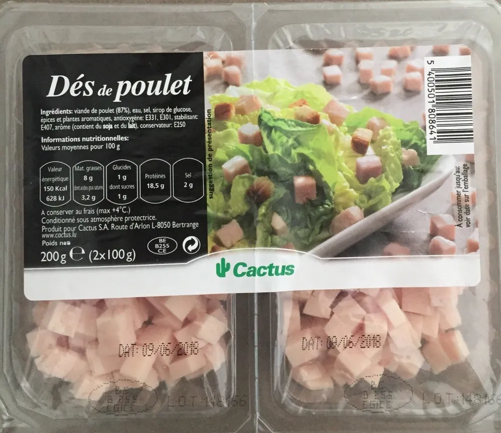 Dés de poulet