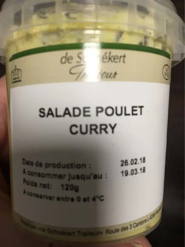 Salade poulet curry