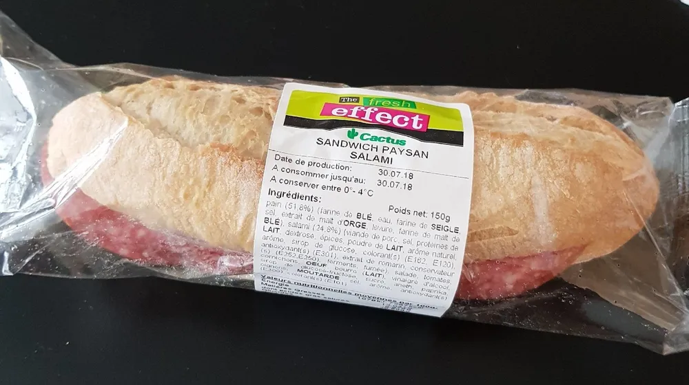 Sandwich paysan salami