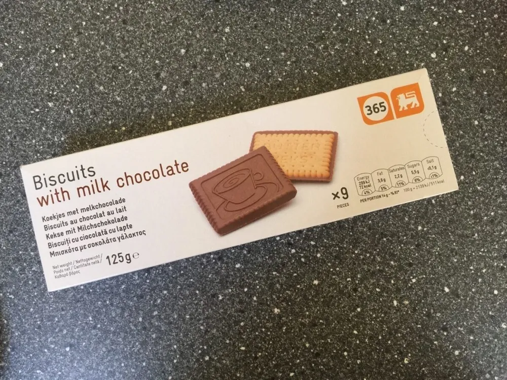 Biscuits with milk chocolate