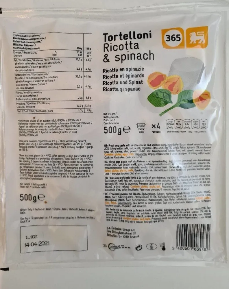 Tortelloni Ricotta & spinach