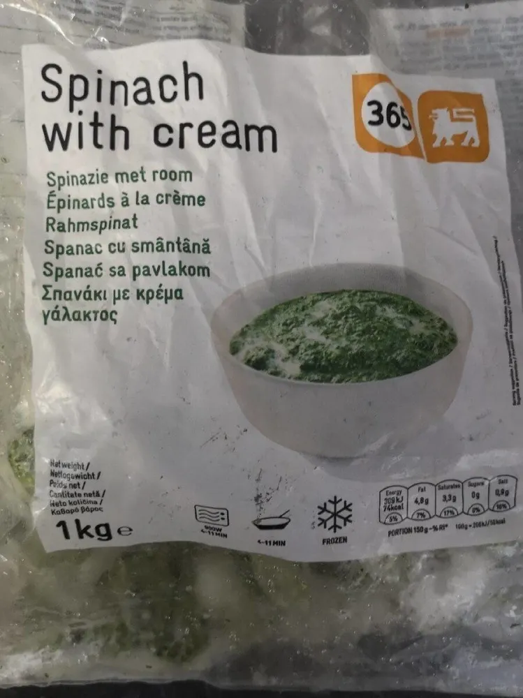 Épinards à la crème Delhaize 365