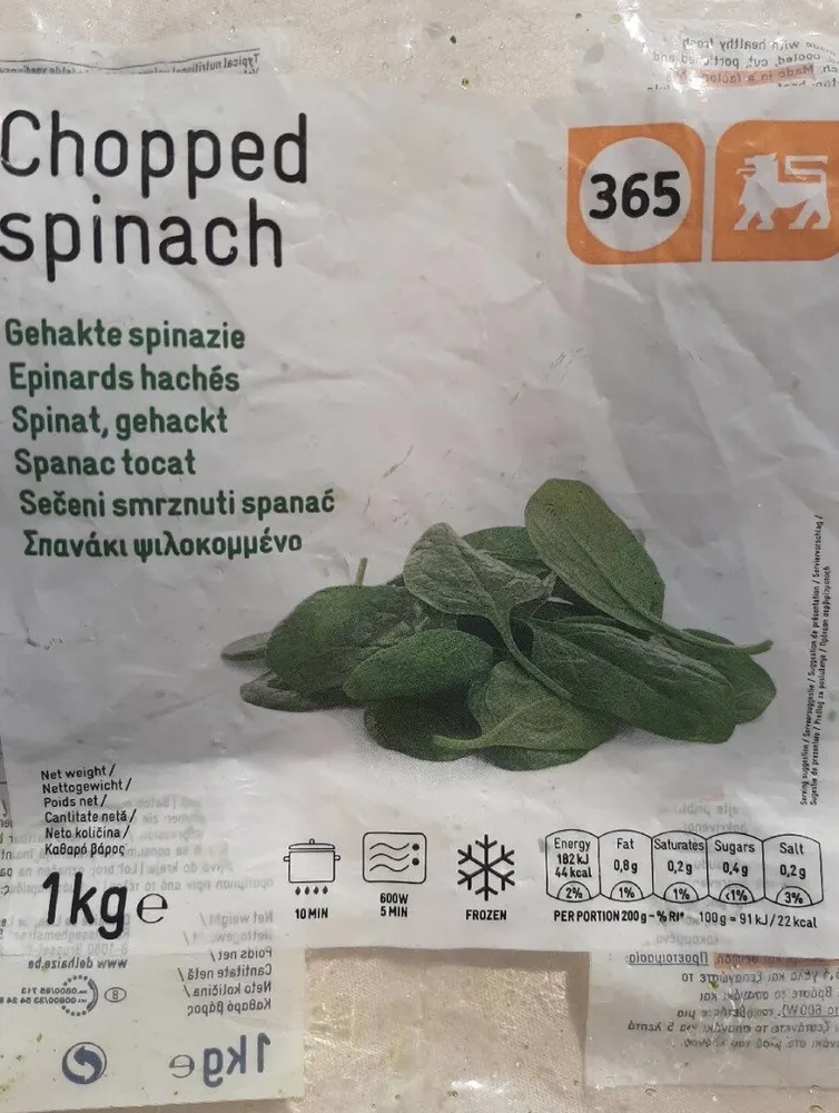 Epinards hachés