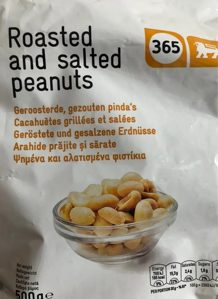 Roasted and salted peanuts