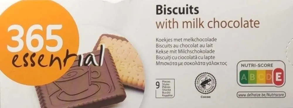 Biscuits with milk chocolate