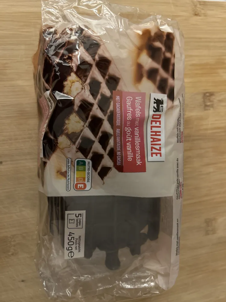 Gaufres au goût vanille avec fantaisie saveur cacao