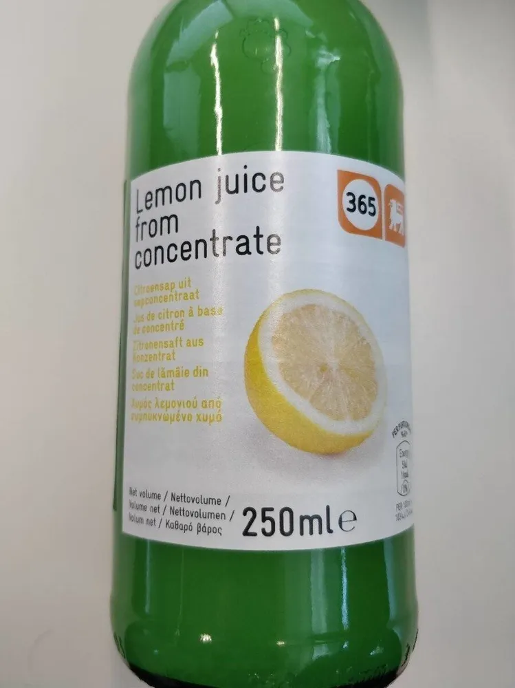 Lemon juice from concentrate
