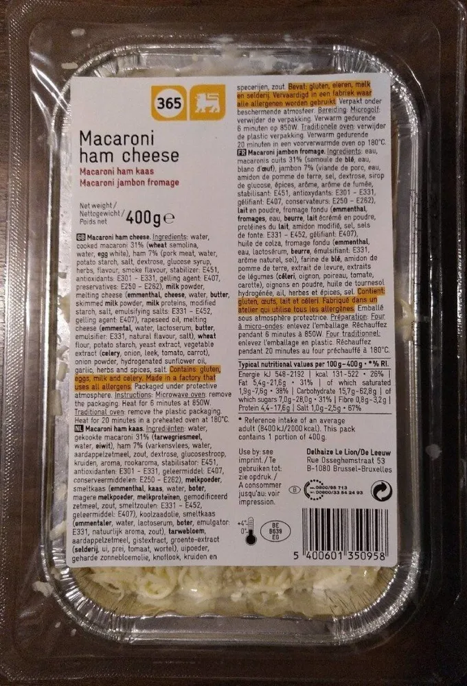 Macaroni ham cheese