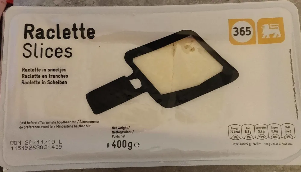 Raclette slices