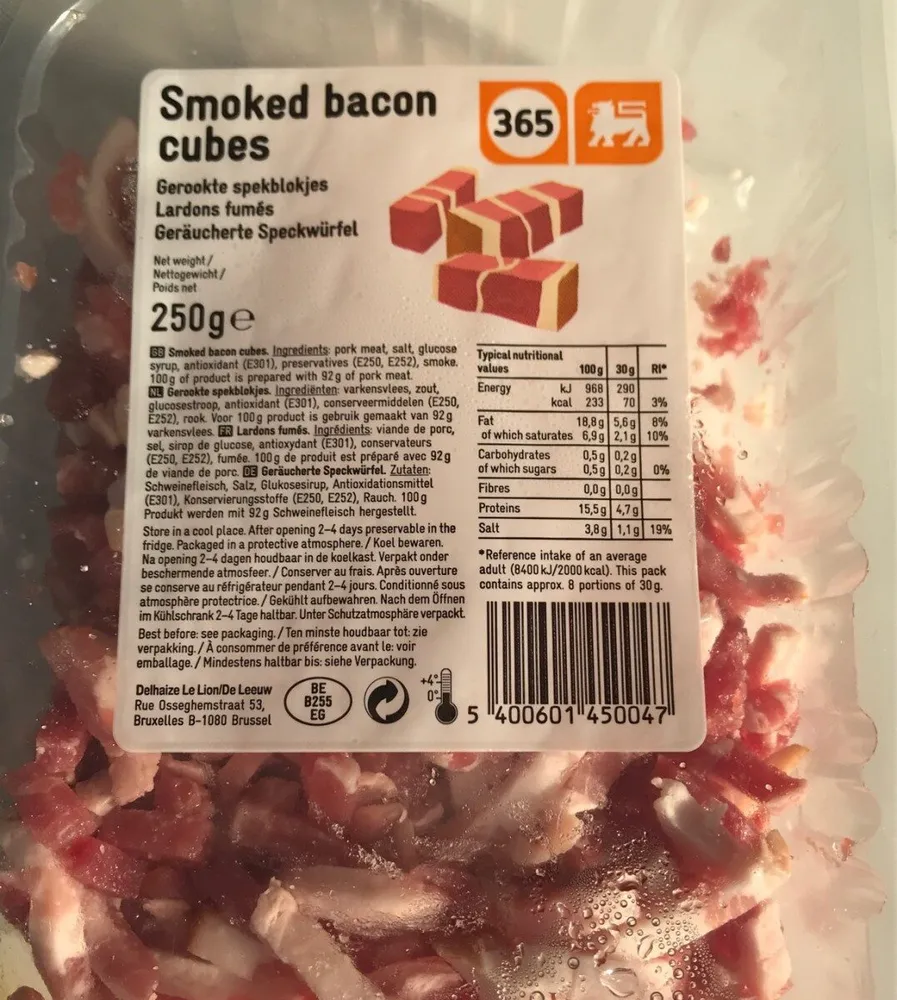 Smoked bacon cubes