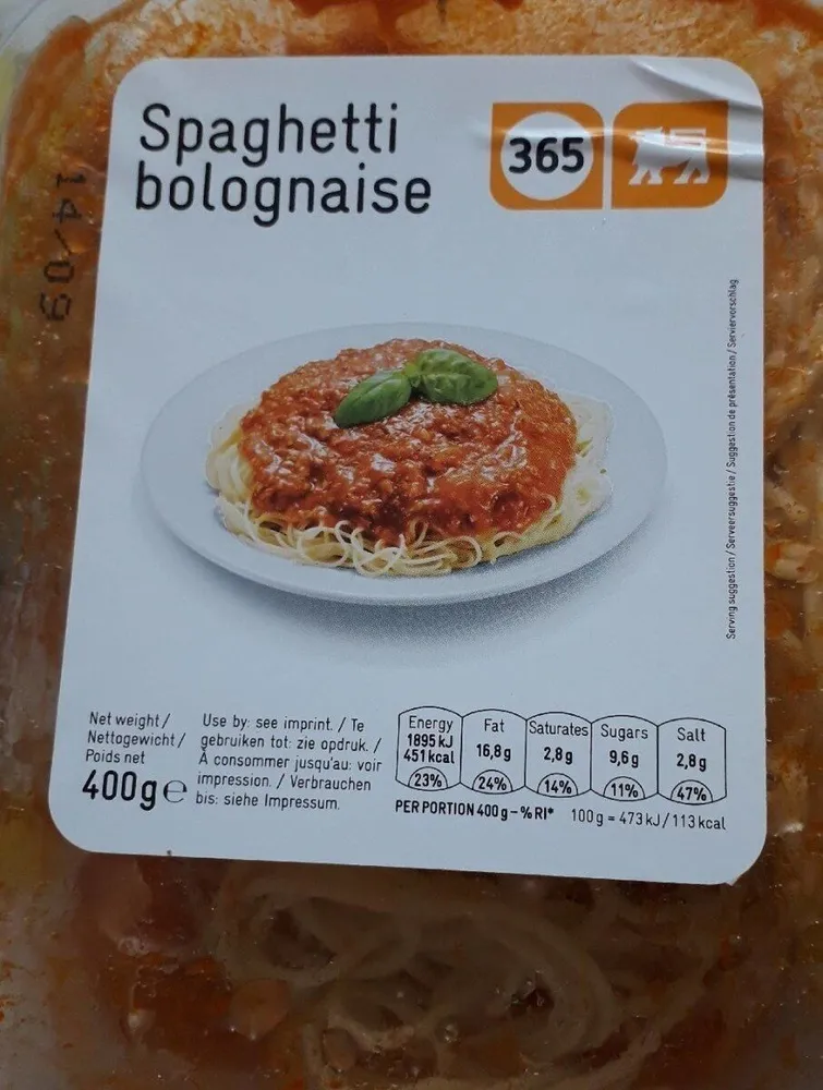 Spaghetti bolognaise 365