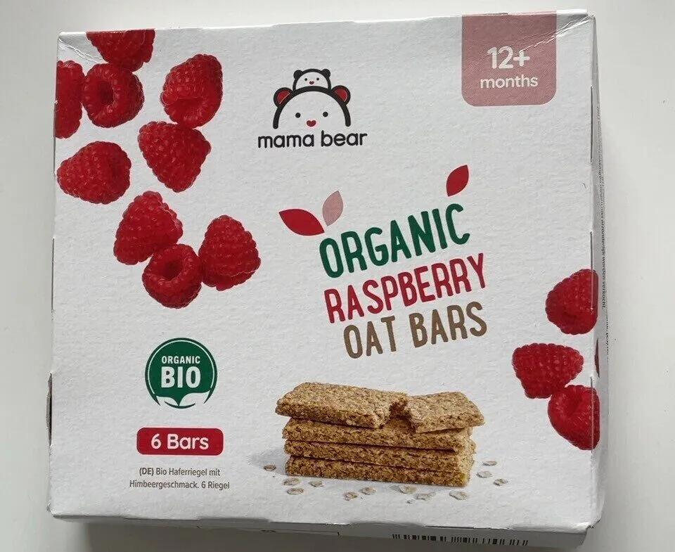 Barres d’avoine complète et de fruits bio saveur framboise