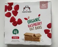 Barres d’avoine complète et de fruits bio saveur framboise