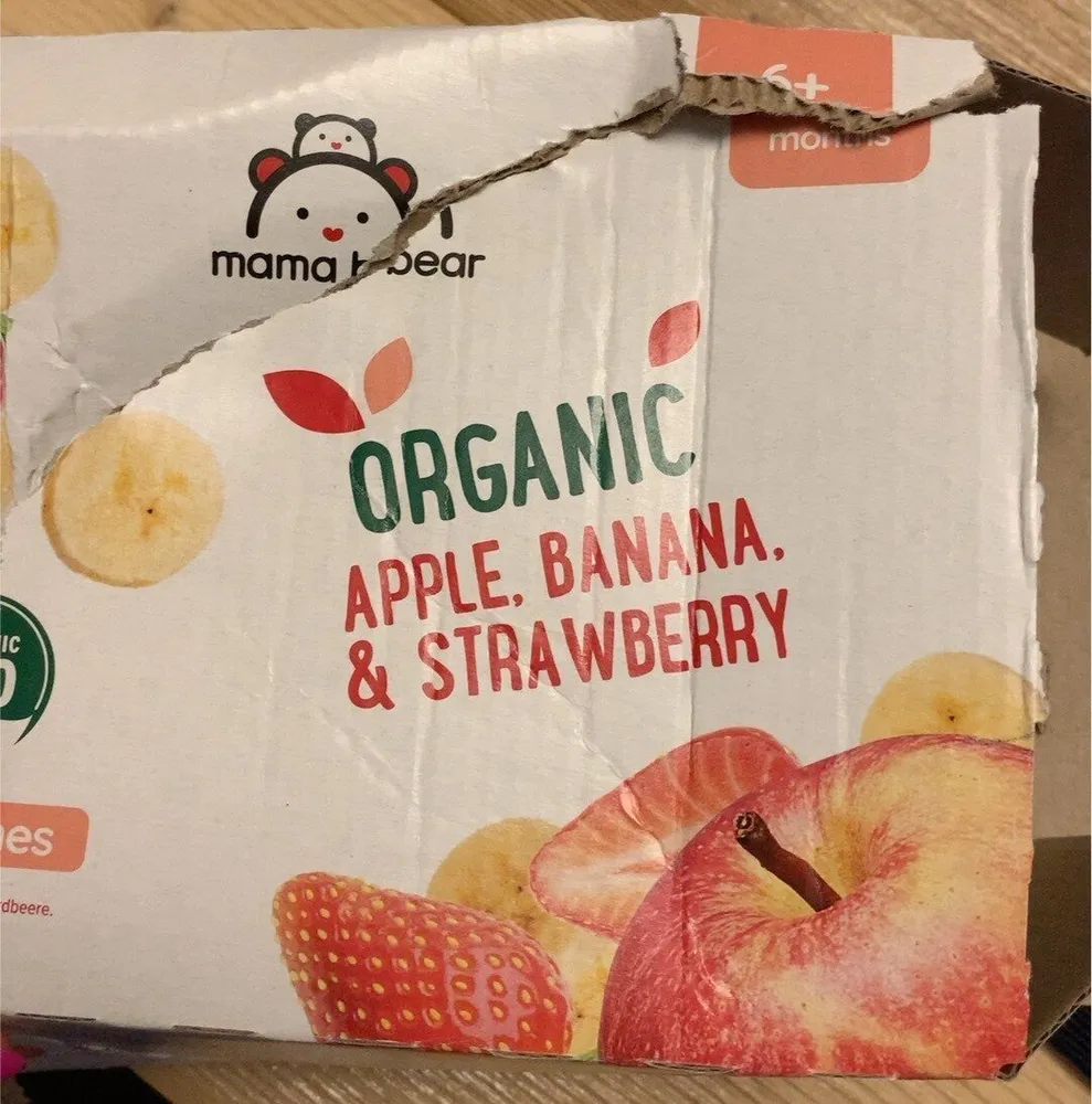 Organic apple, banana &strawberry