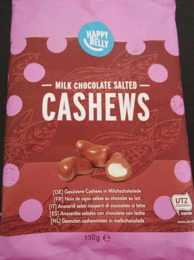 Milk chocolated salted cashews