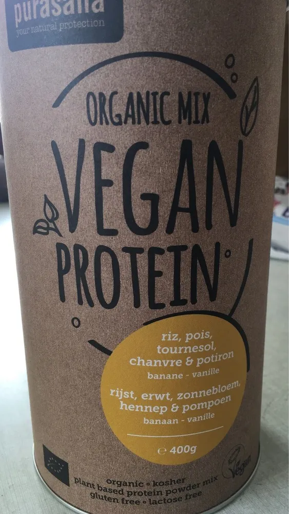 Mix De Protéines à La Vanille Et Banane Bio - 400 G - Purasana