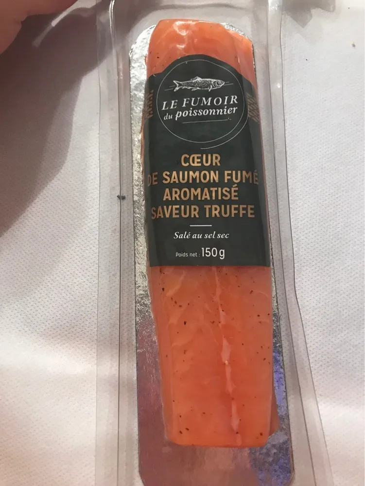 Coeur de filet de saumon norvegien fume aromatise saveur truffe