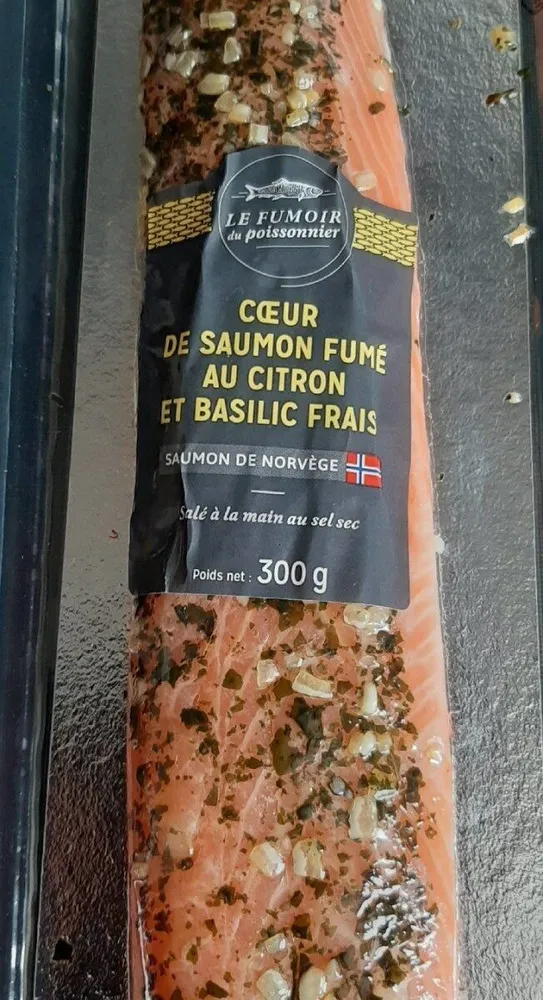 Coeur de saumon fume citron basilic