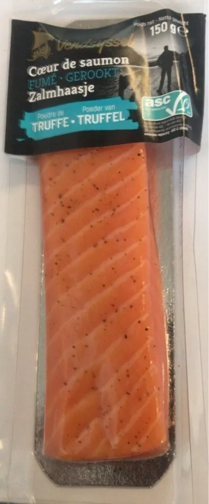 Coeur de saumon fume à la poudre de truffe