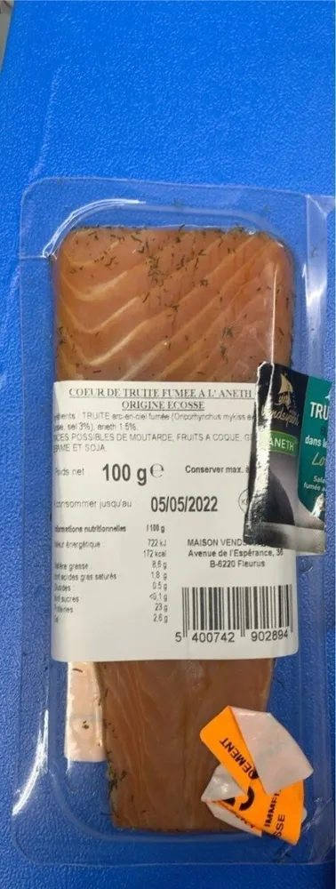 Coeur de truite fumée aneth