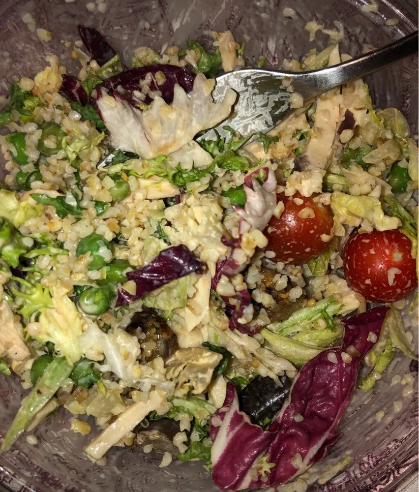 Salade poulet aubergine