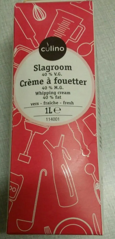 Crème à fouetter 40% MG 1L