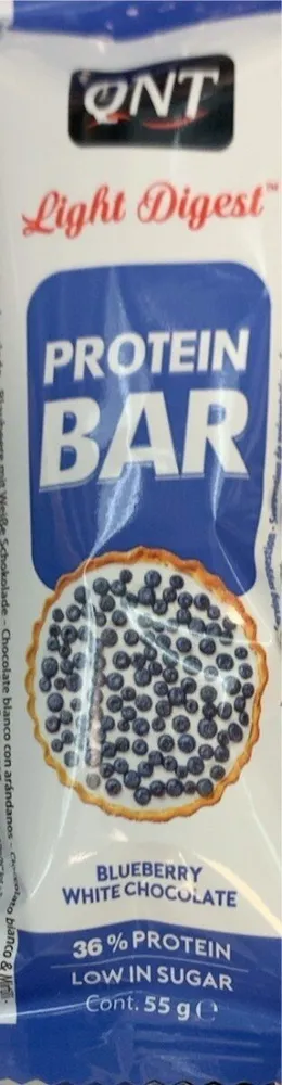 QNT light digest protein bar chocolat blanc à la myrtille