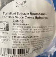 Tortelloni Spinazie Roomsaus