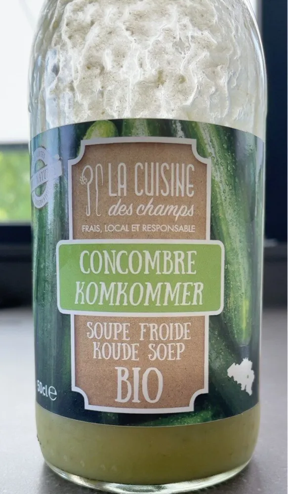 Soupe froide bio concombre