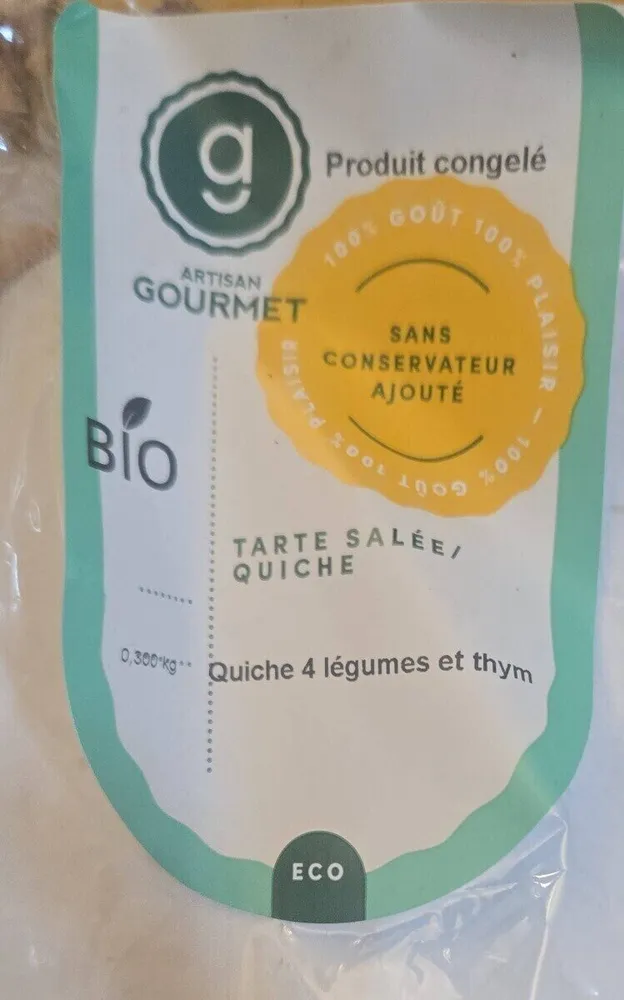 Tarte salée quiche bio