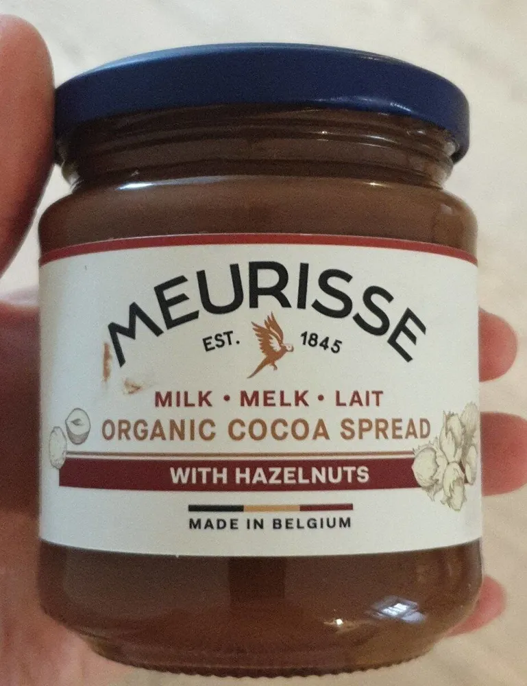 Organic cocoa spread milk hazelnut
