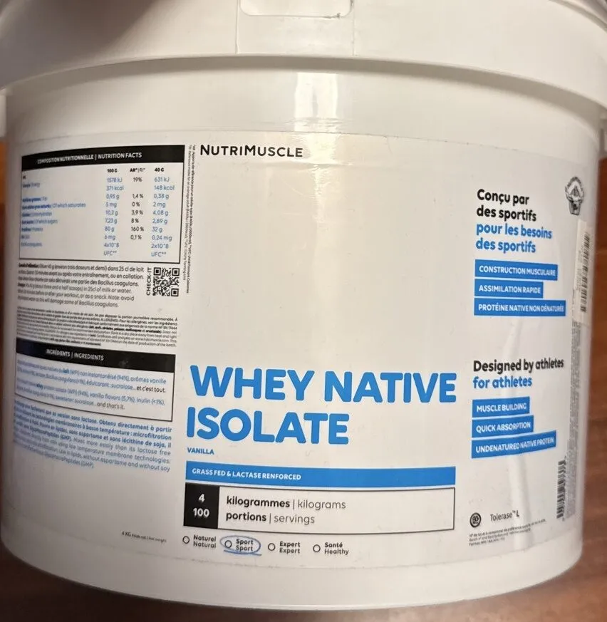 Whey native isolate Vanille